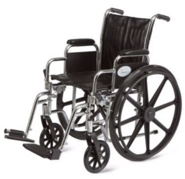 Cardinal Health Mobility Essentials Wheelchair Vinyl Remv Dsk Lngarm Swng Away Foot 24X18 500Lb -CW0007PS