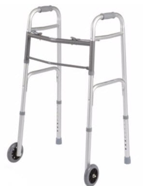 Cardinal Health Mobility Essentials Walker Folding Alum Dual Rel5In Front Wheel 300Lb 2/Cs -CWAL0008T
