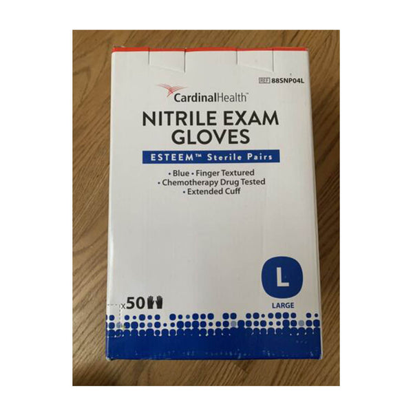 ESTEEM™ NITRILE EXAM GLOVE, BLUE, LARGE, SOLD AS 200/CASE CARDINAL 88SNP04L