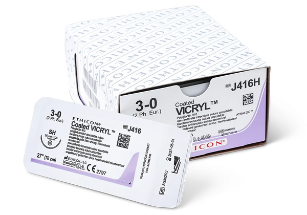 Ethicon Vicryl (Polyglactin 910) Sutures Tbd-Suture Coated Vicryl Undyedbraided 3-0 27 Rb-1 3Dz/Bx -J215H