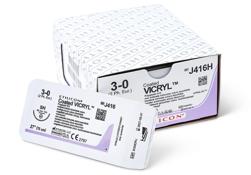 Ethicon Vicryl (Polyglactin 910) Sutures Tbd-Suture Coated Vicryl Undyedbraided 3-0 27 Rb-1 3Dz/Bx -J215H