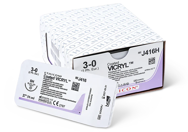 Ethicon Vicryl (Polyglactin 910) Sutures Suture Coated Vicryl Violetbrd Sz 1 12-18 1Dz/Bx -J907G
