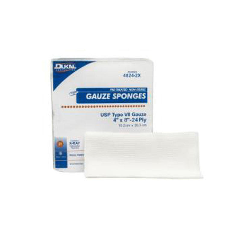 DUKAL X-RAY DETECTABLE GAUZE SPONGES. SPONGE GAUZE 8X4 24PLY STXRAY DETECT 10/TRAY 48TRAY/CS, CASE - BriteSources