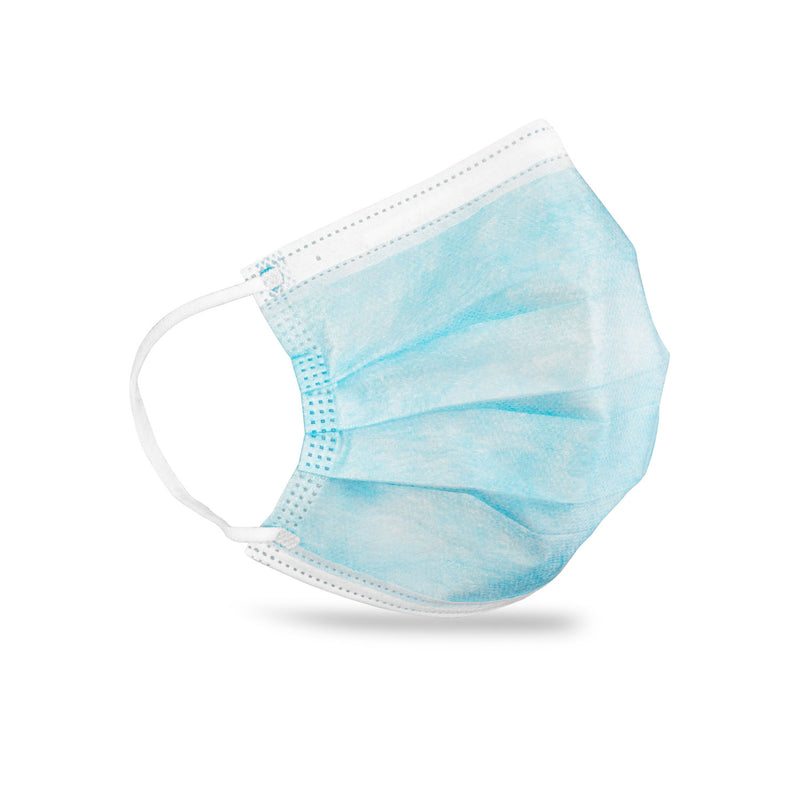 FLUIDBLOQ MASK, LEVEL 3, EAR-LOOP, BLUE, 50/BX, 20 BX/CS, SOLD AS CASE DUKAL 10000117