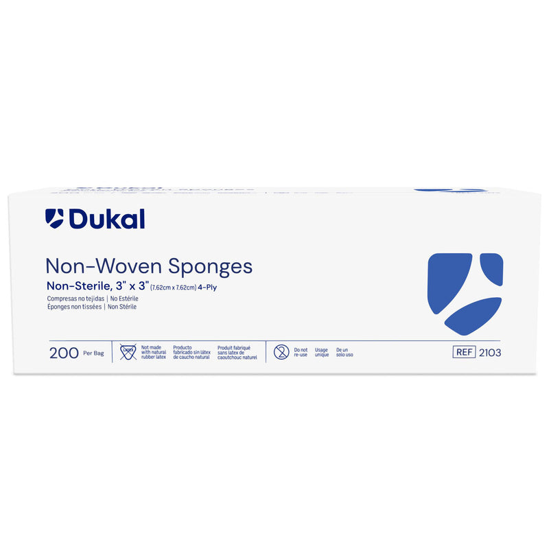 CLINISORB NON-WOVEN SPONGE, 2" X 2", 4-PLY, NON-STERILE, 200/BG, 20 BG/CS, SOLD AS CASE DUKAL 10000117