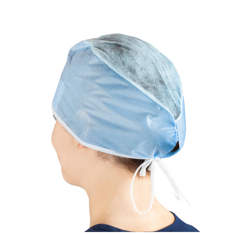 SURGEONS CAP, ONE SIZE, ADJUSTABLE TIES, BLUE, 100/BX, 5 BX/CS, SOLD AS CASE DUKAL 10000117