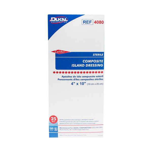 COMPOSITE ISLAND DRESSING, 4" X 14", STERILE, 25/BX, 2 BX/CS, SOLD AS CASE DUKAL 10000117