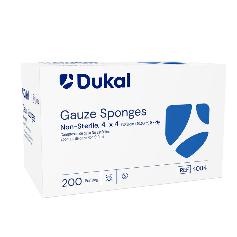 GAUZE SPONGE, 4" X 4", NON-STERILE, 12-PLY, 100/BG, 20 BG/CS, SOLD AS CASE DUKAL 10000117
