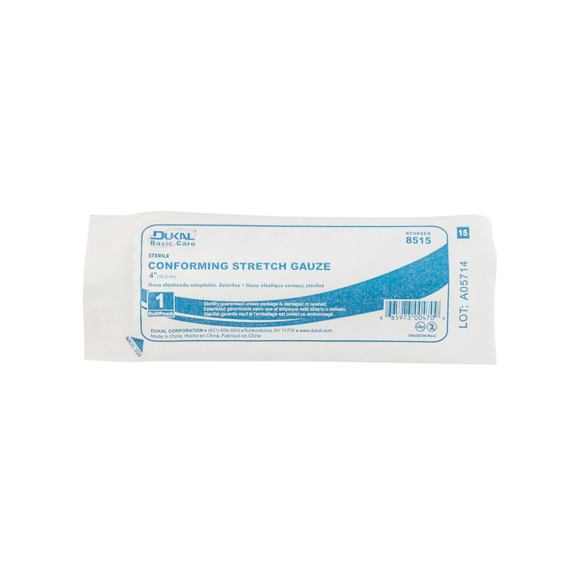 CONFORMING STRETCH GAUZE, 4" NON-STERILE, 12 RL/BG, 8 BG/CS, SOLD AS CASE DUKAL 10000117