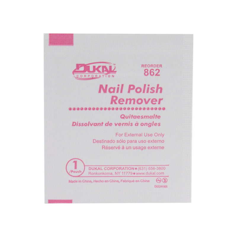 NAIL POLISH REMOVER PADS, 1/PK, 100 PK/BX, 10 BX/CS, SOLD AS CASE DUKAL 10000117