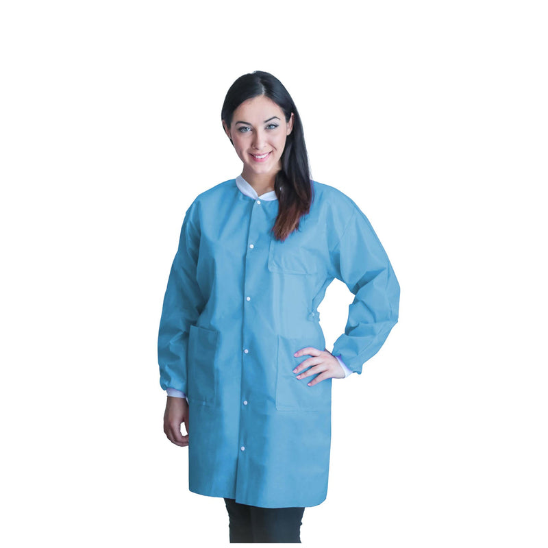 Dukal Unipack Personal Protection Coat Lab Fitme Lg Sky Blu10/Bg -UGC-6601-L