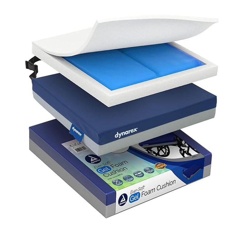 EVER-SOFT GEL FOAM CUSHION, 16" X 16" X 2", 1 PC/BX, 5 BX/CS, SOLD AS CASE DYNAREX 10000058
