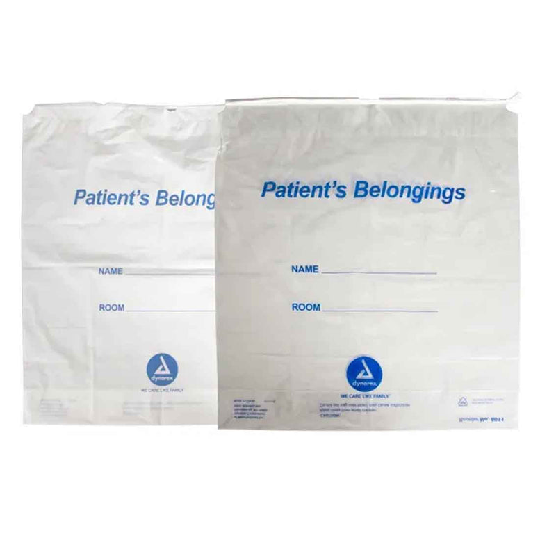 DYNAREX PATIENT BELONGING BAGS, SOLD AS CASE DYNAREX 10000058