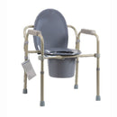 FOLDING BEDSIDE COMMODE, BULK PACKED, STEEL, 4/CS, SOLD AS CASE DYNAREX 10000058