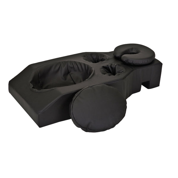 PREGNANCY BOLSTER, BLACK, INCLUDES: FILLER PLUG, SIZE 41"L X 21"W X 8"H, POCKETS BELLY 17"L X 15"W & BREAST 7", 1 YEAR WARRANTY, SOLD AS EACH EARTHLIT