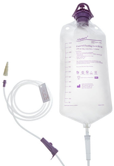 Amsino Amsure Enteral Feeding Irrigation Kits Kit Enteral Feeding Admin1200Ml Gravity Set 30/Cs -ENF1203K