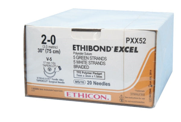 SUTURE, TAPER POINT, SIZE 2-0, 30", GREEN BRAIDED, NEEDLE RB-1, ½ CIRCLE, 3 DZ/BX, SOLD AS BOX ETHICON 243