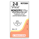 SUTURE, REVERSE CUTTING, SIZE 2-0, 27", UNDYED MONOFILAMENT, NEEDLE CP-1, ½ CIRCLE, 3 DZ/BX, SOLD AS BOX ETHICON 243
