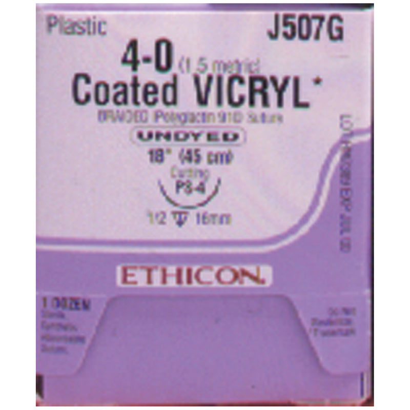 SUTURE, MICROPOINT SPATULA, SIZE 6-0, 18'"VIOLET BRAIDED, NEEDLE TG100-8,TG100-8, ¼ CIRCLE, 1 DZ/BX, SOLD AS BOX ETHICON 243