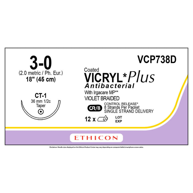 Ethicon D-Special Sterile Sutures Tbd-Suture Coated Vicryl Plus Und8-18 3-0 1Dz/Bx -D9909