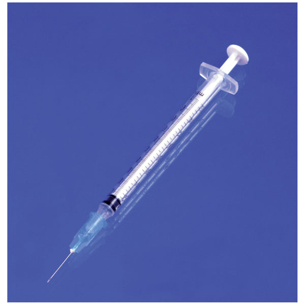 TUBERCULIN SYRINGE, 1CC WITH NEEDLE, 26G X ½", LOW DEAD SPACE PLUNGER, LUER SLIP, 100/BX, 10 BX/CS, SOLD AS CASE EXEL 244