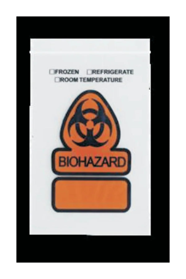 RECLOSABLE SPECIMEN TRANSPORT BAG, 2 WALL ZIPS, PRINTED "BIOHAZARD", 12" X 15", YELLOW, 1000/CS, SOLD AS CASE ASP 10001342