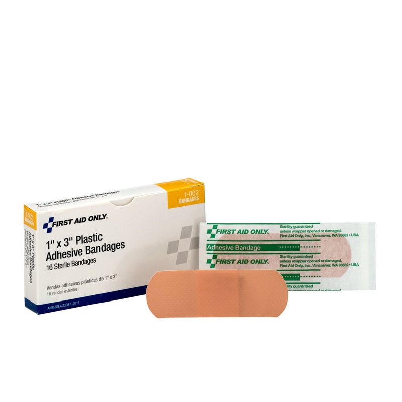 First Aid Only/Acme United Adhesive Bandages & Strips Bandages Plastic 1Inx3In 16/Bx -1-002