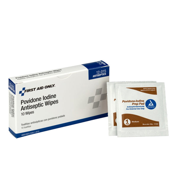 First Aid Only/Acme United Antiseptics, Creams & Ointments Wipes Pvp Iodine 10/Bx -12-015-003