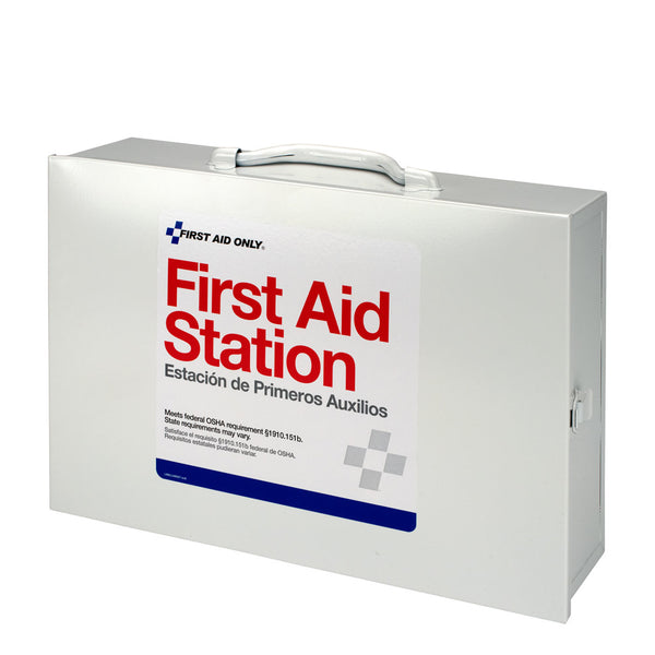 2 SHELF FIRST AID ANSI B+ METAL CABINET, W/ MEDS, SOLD AS EACH FIRST 10000455