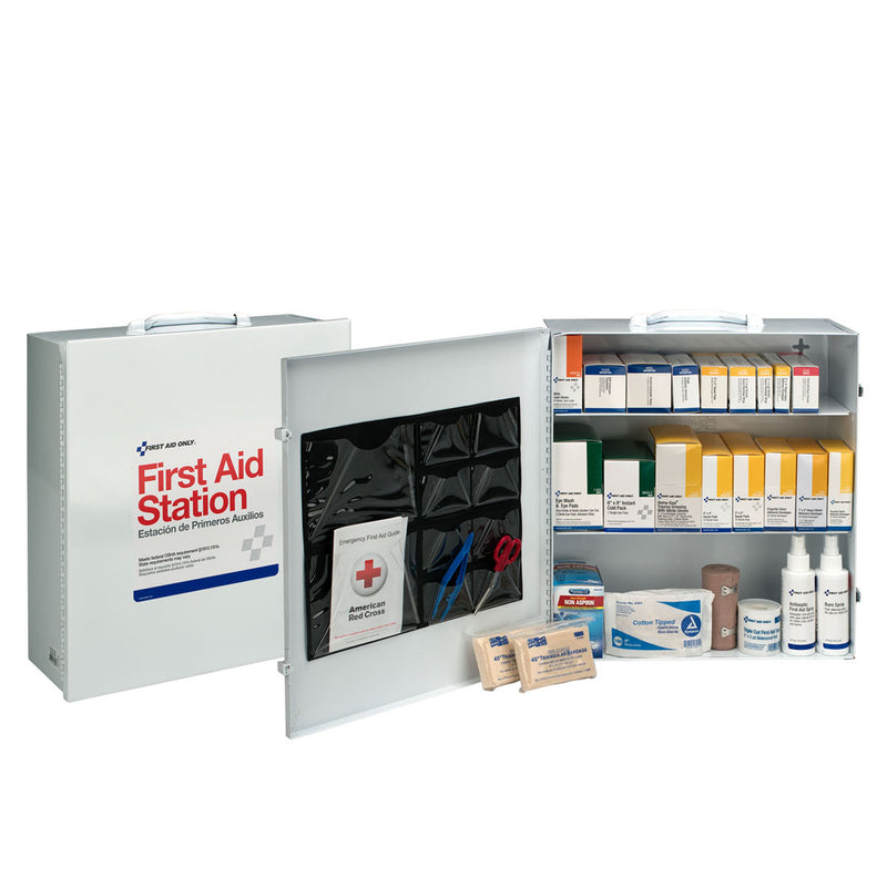 3 SHELF FIRST AID ANSI A+ METAL CABINET, W/ MEDS, SOLD AS EACH FIRST 10000455