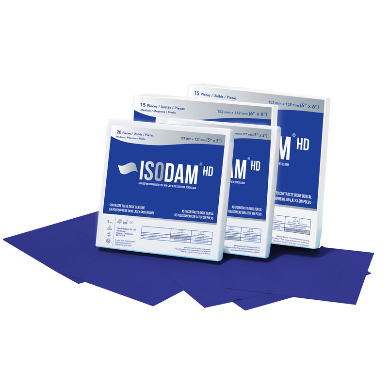 ISODAM HD 6" X 6" MEDIUM, LATEX-FREE, ROYAL BLUE. 15 PIECES/BX, SOLD AS CARTON FOUR 10001221