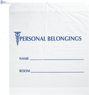 BELONGINGS BAG, 18" X 20" + 3.5 B.G., DRAWSTRING, OPAQUE WITH BLUE PRINT, 500/CS, SOLD AS CASE ASP 10001342