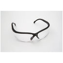 SAFETY GLASSES, BLACK FRAME/CLEAR LENS. FULL SIZE, 12/CS, SOLD AS CASE PALMERO 10001214