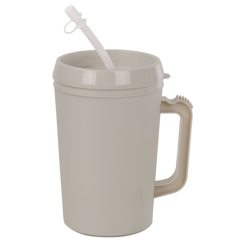 INSULATED MUG, WITH STRAW, 22 OZ, GRAY, 48/CS, SOLD AS CASE GMAX 10001061
