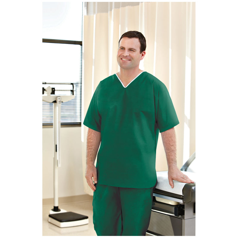 SCRUB SHIRT, X-SMALL, NONWOVEN, GREEN, 30/CS, SOLD AS CASE GRAHAM 51