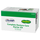 COMPLETE CARE STARTER KIT INCLUDES POLIGRIP POWER MAX HOLD + SEAL , POLIDENT 3 MINUTE DENTURE CLEANSER TABLETS , POLIDENT DENTURE , SOLD AS CASE HALEO