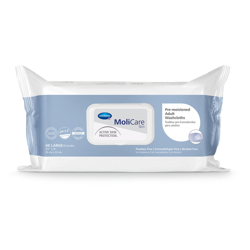 PRE-MOISTENED CLEANING WASHCLOTHS, 9" X 13", 48/PK, 12 PK/CS, SOLD AS CASE HARTMANN 28