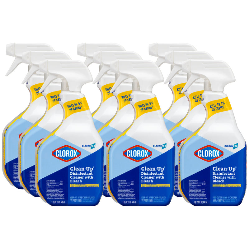 CLOROXPRO™ CLOROX CLEAN-UP® DISINFECTANT CLEANER WITH BLEACH SPRAY, 32 FL OZ, 9/CS, SOLD AS CASE CLOROX 10001213