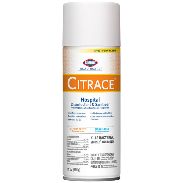 CLOROX HEALTHCARE CITRACE® HOSPITAL DISINFECTANT & SANITIZER AEROSOL SPRAY, CITRUS, 14 OZ, 12/CS, SOLD AS CASE CLOROX 10001213