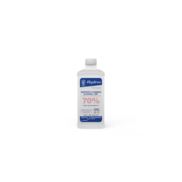 ISOPROPYL ALCOHOL 91%, ROUND BOTTLE, 16 OZ, 12 BTL/CS, SOLD AS CASE HYDROX 10000914