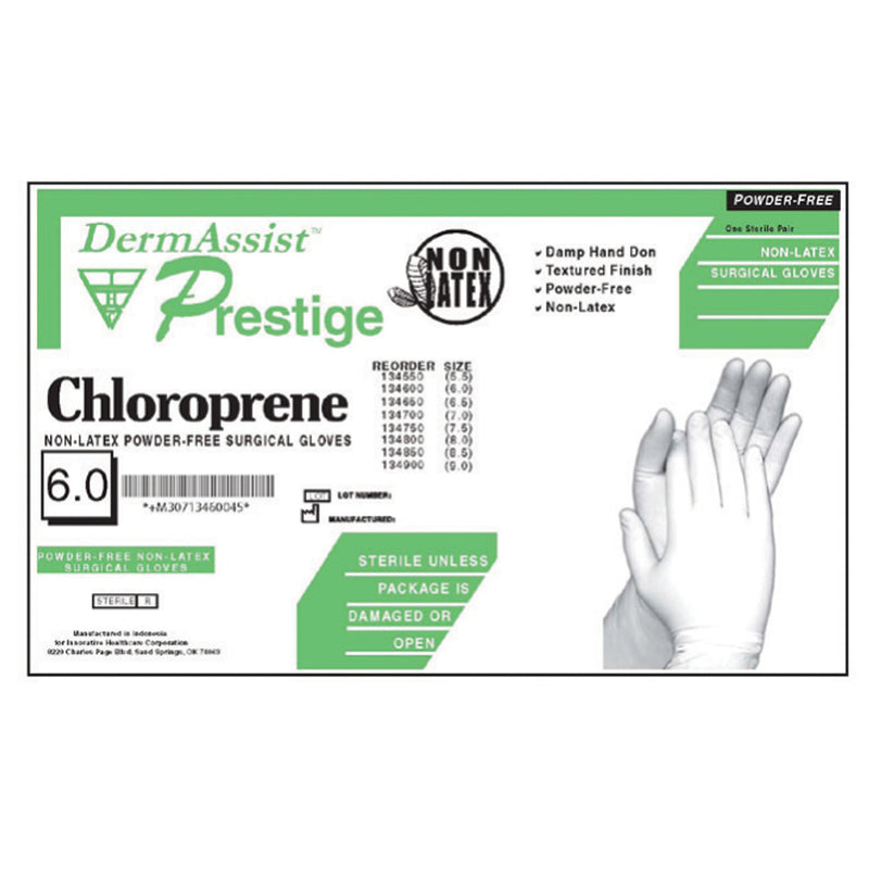 GLOVES, SURGICAL, SIZE 6½. POLYCHLOROPRENE, STERILE, PF, TEXTURED FINISH, 25 PR/BX, 4 BX/CS, SOLD AS CASE INNOVATIVE 10000124