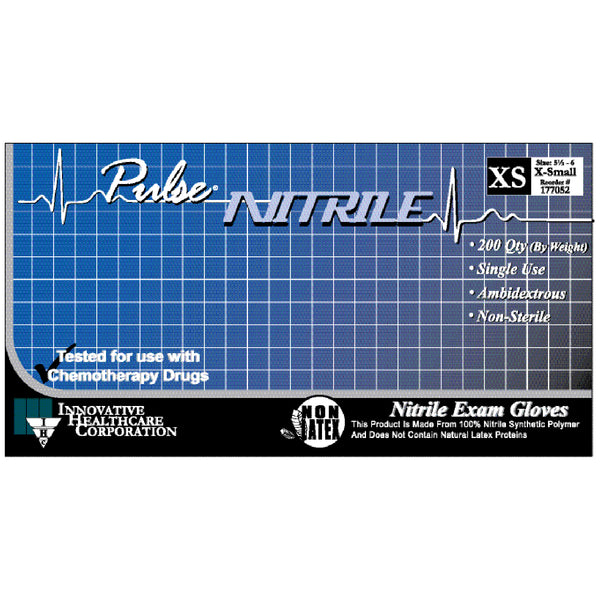GLOVES, EXAM, X-LARGE, NITRILE, CHEMO, NON-STERILE, PF, TEXTURED, THINFILM, DARK LAVENDER BLUE, 200/BX, 10 BX/CS, SOLD AS CASE INNOVATIVE 10000124