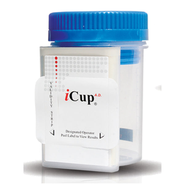 DRUG TEST, ICUP® A.D. , TESTS FOR COC, THC, OPI, AMP, MAMP, PCP, BZO, BAR & MTD, 25/BX, SOLD AS BOX ABBOTT 10000570
