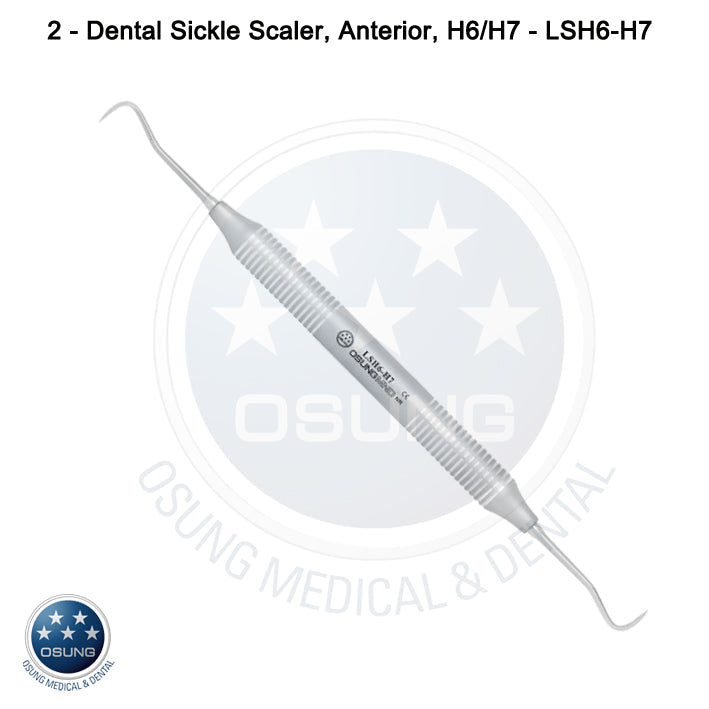 Dental Scaler H6-H7 Light Wt. Metal Handle, 5 Pcs Set - Osung USA
