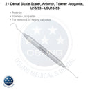 Dental Scaler U15-33 Light Wt. Metal Handle, 5 Pcs Set - Osung USA