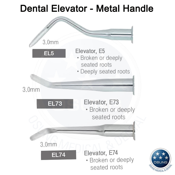 Dental Elevator Kit - Metal Handle - 14 Pcs - Osung USA