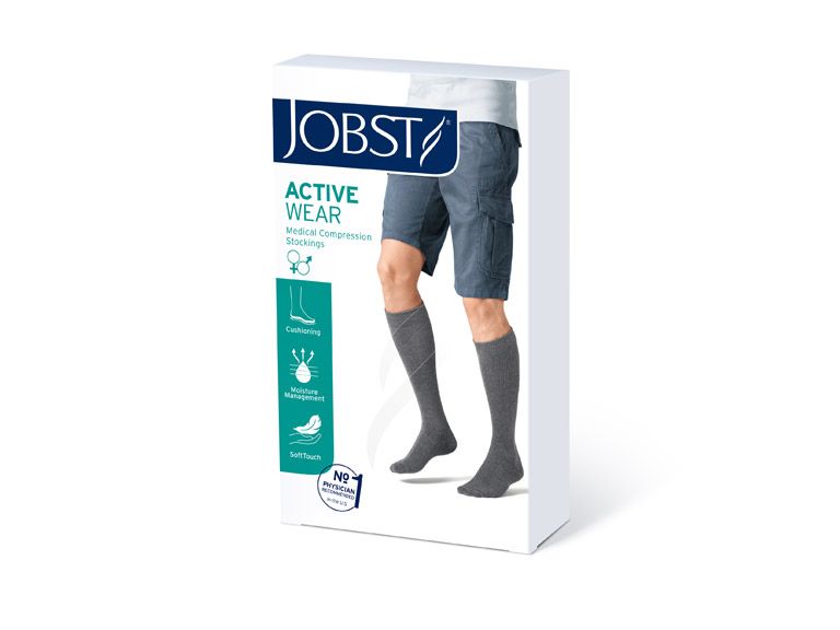 Bsn Medical Jobst Activewear Socks Stocking Compression Kn 15-20Closed Stl Grey Sm 1/Pr -7514707