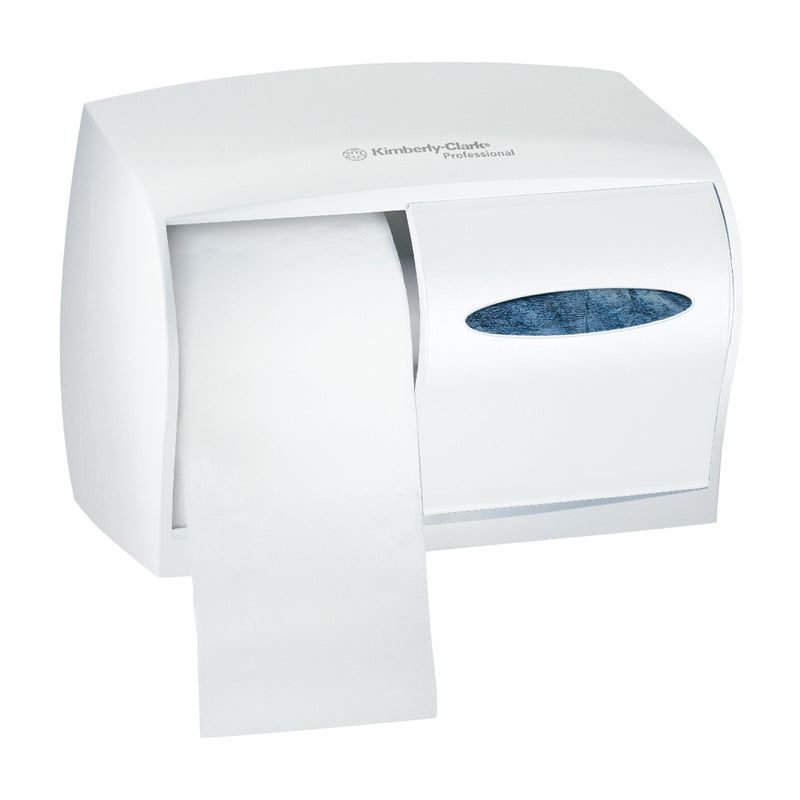 BATHROOM TISSUE DISPENSER, CORED JUMBO ROLL, COMBO TWIN, 20.43" X 13.12" X 5.8", SMOKE/GREY, 1/CS, SOLD AS CASE KIMBERLY-CLARK 10001057
