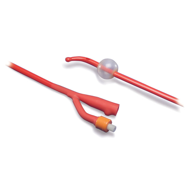 COUDE FOLEY CATHETER, 5CC, 2-WAY, RED LATEX, 20FR, 17"L, 12/CTN, SOLD AS CARTON CARDINAL 261