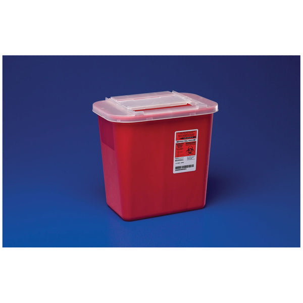 SHARPSAFETY™ SHARPS CONTAINER, PGII, GASKETED HINGED LID, 18 GAL, RED, 5/CS, SOLD AS EACH CARDINAL 261